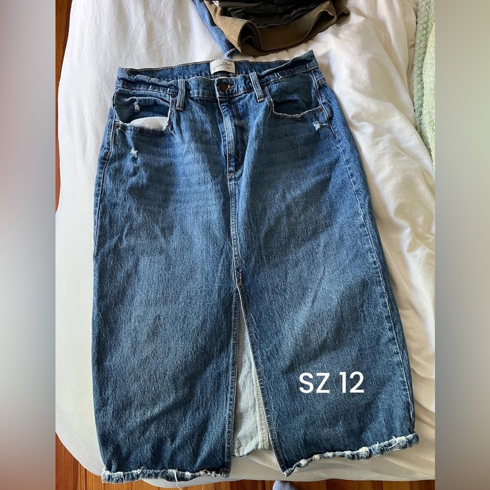 Universal Thread Blue Denim Midi Skirt